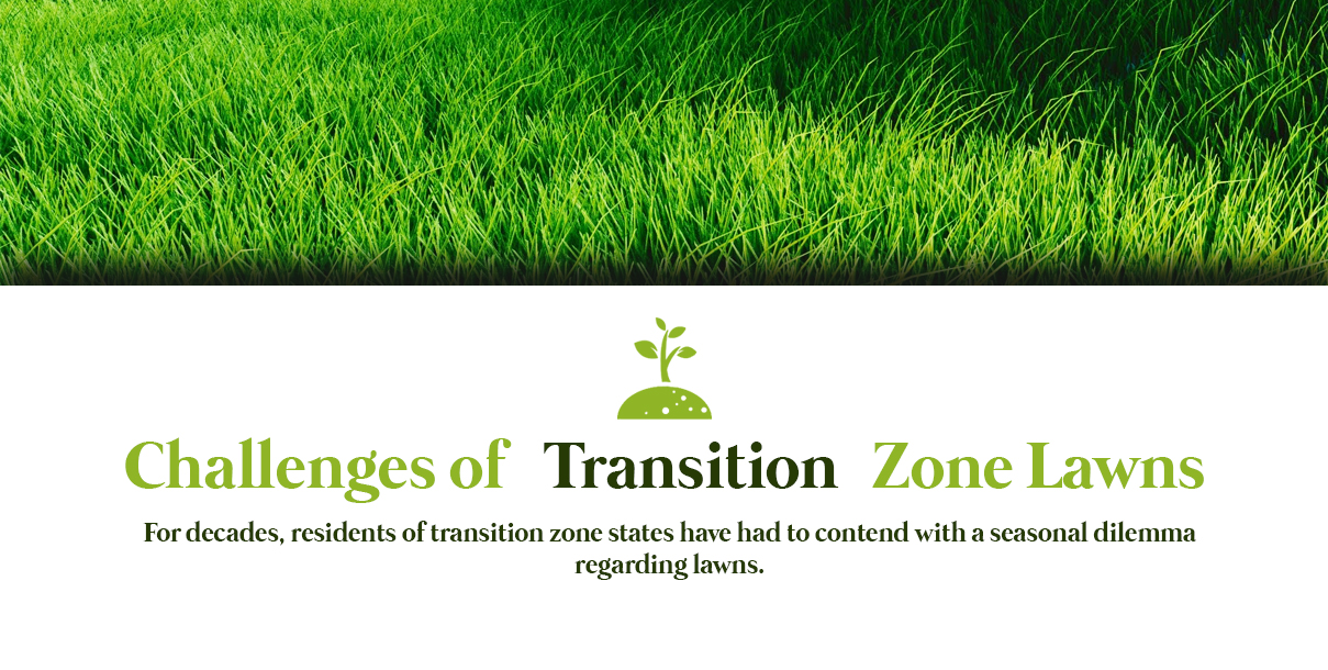 a poster that says challenges of transition zone lawns